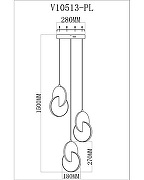 Подвесной светильник Moderli Mesa V10513-PL цвет плафона/подвески Белый, цвет арматуры Золото-1