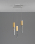 Подвесной светильник Moderli Ran V11395-PL цвет плафона/подвески Золото, Прозрачный, цвет арматуры Белый-2