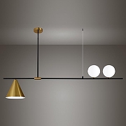 Люстра на штанге Moderli Holly V4001-3P цвет плафона/подвески Белый, Латунь, цвет арматуры Латунь, Черный-1