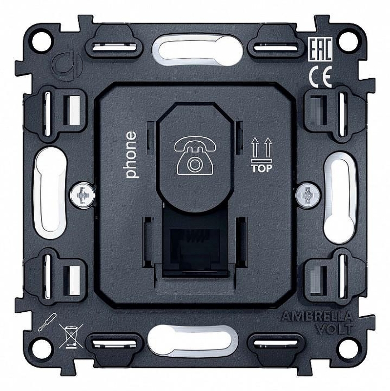 Механизм розетки Ethernet RJ-45 со шторкам Ambrella Volt Quant VM190 