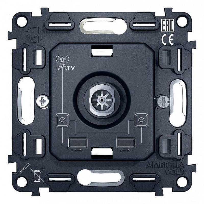Механизм ТВ-розетки проходной Ambrella Volt Quant VM211 