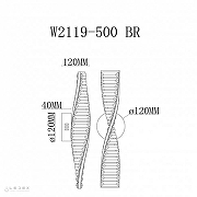 Бра iLedex Woodstock W2119-500 BR цвет плафона/подвески Прозрачный, цвет арматуры Латунь-1