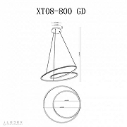Подвесной светильник iLedex Axis XT08-D800 GD цвет плафона/подвески Золото, цвет арматуры Золото-2