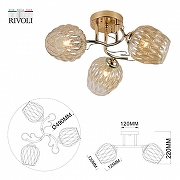 Люстра Rivoli Alexia Б0054732 цвет плафона/подвески Тонированный, цвет арматуры Золото-3
