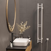Электрический полотенцесушитель Mixline Moon 120х10 556250 с крючками цвет Белый матовый-3