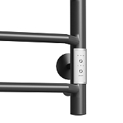 Электрический полотенцесушитель Mixline Mira 80х50 556420 с полкой цвет Черный матовый-2