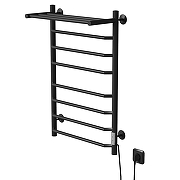 Электрический полотенцесушитель Mixline Mira 80х50 556420 с полкой цвет Черный матовый-3
