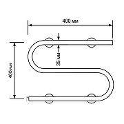 Электрический полотенцесушитель Mixline Simple 40x40 556794 цвет Хром-2