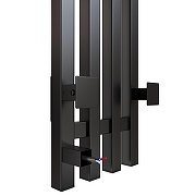 Электрический полотенцесушитель Mixline Moon 120х15 557163 с крючками цвет Черный матовый-3