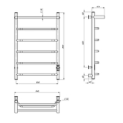 Электрический полотенцесушитель Mixline Mira 80х50 557651 с полкой цвет Графит-4