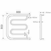 Водяной полотенцесушитель Mixline Simple PM1 50х60 556321 с полкой цвет Хром-2