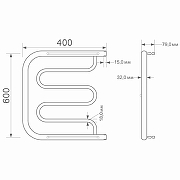 Водяной полотенцесушитель Mixline Simple PM1 60х40 556323 с полкой цвет Хром-2