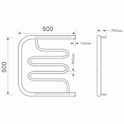Водяной полотенцесушитель Mixline Simple PM2 50х50 556325 с полкой цвет Хром-2