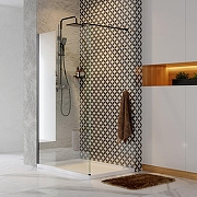 Душевая перегородка WasserKRAFT Abens 110 20W46 профиль Черный стекло прозрачное-2