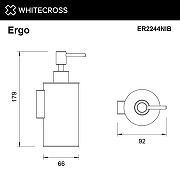Дозатор для жидкого мыла Whitecross Ergo nickel brushed ER2244NIB цвет Никель брашированный-1