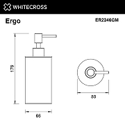 Дозатор для жидкого мыла Whitecross Ergo gunmetal ER2246GM цвет Оружейная сталь-1