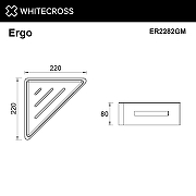 Металлическая полка Whitecross Ergo gunmetal ER2282GM угловая цвет Оружейная сталь-1