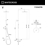 Душевая система Whitecross Y copper brushed Y1234CPB с термостатом цвет Медь брашированная-2