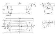 Акриловая ванна Vincea 170х75 VBT-710-1700 цвет Белый-6