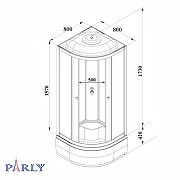 Душевая кабина Parly 80х80 BETT B821 профиль Черный стекло матовое-5