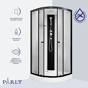 Душевая кабина Parly 80х80 BETT B831 профиль Черный стекло матовое