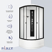 Душевая кабина Parly 90х90 BETT B921 профиль Черный стекло матовое