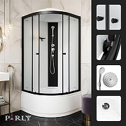 Душевая кабина Parly 90х90 BETT B921 профиль Черный стекло матовое-2