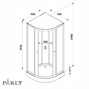 Душевая кабина Parly 90х90 BETT B931 профиль Черный стекло матовое-6