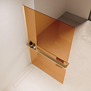 Душевая перегородка Vincea Walk in 90 VSW-1HR900GSG профиль цвет Матовый золотой стекло янтарь-1