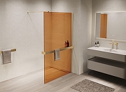 Душевая перегородка Vincea Walk in 90 VSW-1HR900GSG профиль цвет Матовый золотой стекло янтарь-2