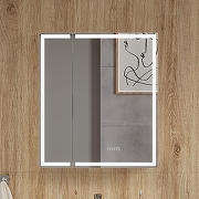 Зеркальный шкаф Equil Corner 70 szCORNER70 с подсветкой цвет Белый-3