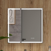 Зеркальный шкаф Equil Corner 80 szCORNER80 с подсветкой цвет Белый-3