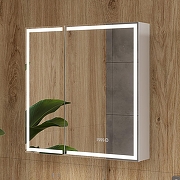 Зеркальный шкаф Equil Corner 80 szCORNER80 с подсветкой цвет Белый-4