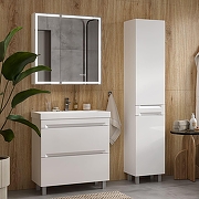 Зеркальный шкаф Equil Corner 80 szCORNER80 с подсветкой цвет Белый-7