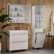 Зеркальный шкаф Equil Corner 80 szCORNER80 с подсветкой цвет Белый-8