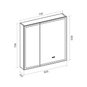 Зеркальный шкаф Equil Corner 80 szCORNER80 с подсветкой цвет Белый-9