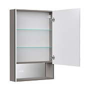 Зеркальный шкаф Equil Ferro 60 R zsFERRO60.R с подсветкой цвет Лен анрацит-1