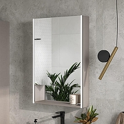 Зеркальный шкаф Equil Ferro 60 R zsFERRO60.R с подсветкой цвет Лен анрацит-3