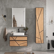 Зеркальный шкаф Equil Ferro 60 R zsFERRO60.R с подсветкой цвет Лен анрацит-6