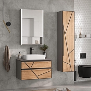 Зеркальный шкаф Equil Ferro 60 R zsFERRO60.R с подсветкой цвет Лен анрацит-7