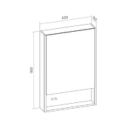 Зеркальный шкаф Equil Ferro 60 R zsFERRO60.R с подсветкой цвет Лен анрацит-9