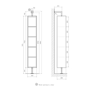 Шкаф пенал Equil Twirl 30 ppTWIRL30-12 подвесной цвет Лен антрацит-6