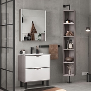 Зеркальный шкаф Equil Smile 70 szSMILE70 с подсветкой цвет Лен анрацит-5