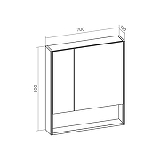 Зеркальный шкаф Equil Smile 70 szSMILE70 с подсветкой цвет Лен анрацит-8