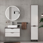 Зеркальный шкаф Equil Smile 80 szSMILE.8600 с подсветкой цвет Графит софт-5