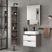 Зеркальный шкаф Equil Smile 60 R szSMILEI60.R с подсветкой цвет Лен анрацит-5