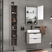 Зеркальный шкаф Equil Smile 60 R szSMILEI60.R с подсветкой цвет Лен анрацит-6