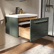 Тумба под раковину Equil Gleam 60 tpGLEAM60.1Y-34 подвесная цвет Зеленый камень Дуб вотан-4