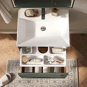 Тумба под раковину Equil Gleam 60 tpGLEAM60.1Y-34 подвесная цвет Зеленый камень Дуб вотан-5