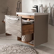 Тумба под раковину Equil Gleam 60 tpGLEAM60.1Y.N-25 подвесная цвет Амарок Дуб вотан-3